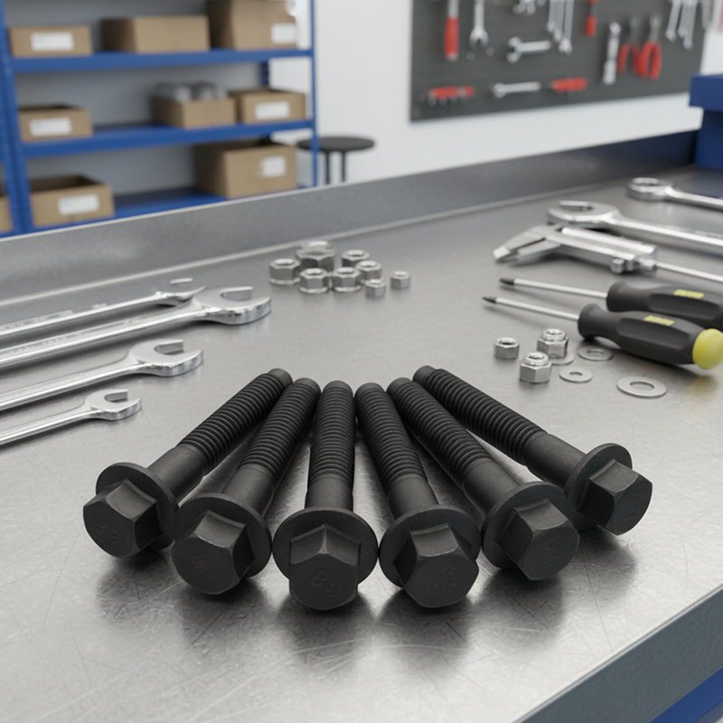 M8×40 schwarze Zylinderkopf-Flanschschrauben aus Kohlenstoffstahl, Güteklasse 8.8