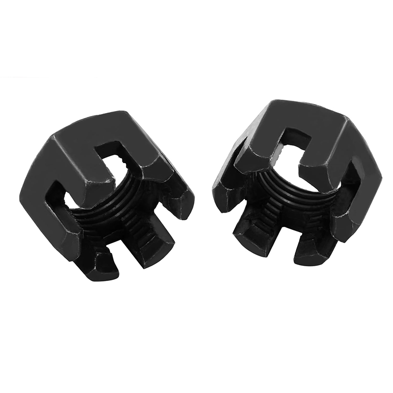 M16×1,5 Kohlenstoffstahl, schwarzes Oxid, geschlitzte Kronenmutter der Güteklasse 4,8 DIN 935